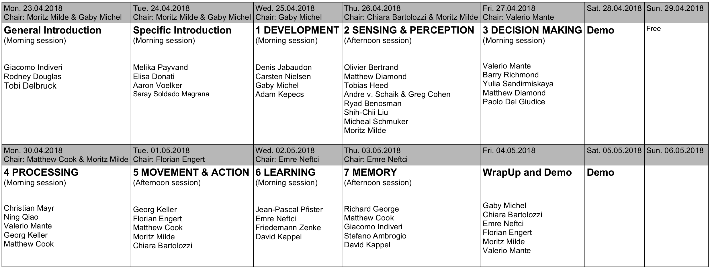 Schedule